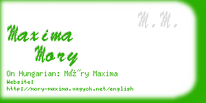 maxima mory business card